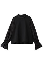 【ランバン オン ブルー/LANVIN en Bleu】のギャザースリーブコンビカットソー 人気、トレンドファッション・服の通販 founy(ファニー) ファッション Fashion レディースファッション Fashion for Women トップス・カットソー Cut & Sew Tops シャツ・ブラウス・オフィスカジュアル Elegant Blouses & Button-Ups ロングTシャツ・Tシャツ Longline T-Shirts & Tees カットソー・ベーシックTシャツ Cut-and-Sewn Tops / Stretch Tees & Basics カットソー Cut and Sewn Top ギャザー Gathered, Ruffled シンプル Simple, Minimal スタンド Stand Collar, Upright Stand スリーブ Sleeve, Long Sleeve / Short Sleeve マニッシュ Mannish, Boyish ロング Long, Long-Length thumbnail ブラック|ID: prp329100004881502 ipo3291000000036435545