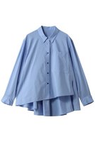【ランバン オン ブルー/LANVIN en Bleu】のシルキータイプライターフレアシャツ 人気、トレンドファッション・服の通販 founy(ファニー) ファッション Fashion レディースファッション Fashion for Women トップス・カットソー Cut & Sew Tops シャツ・ブラウス・オフィスカジュアル Elegant Blouses & Button-Ups アシンメトリー Asymmetrical Style オケージョン Occasion Wear シンプル Simple, Minimal スリーブ Sleeve, Long Sleeve / Short Sleeve タイプライター Typewriter Fabric, Crisp Cotton フレア Flare, Flared ロング Long, Long-Length |ID:prp329100004881503