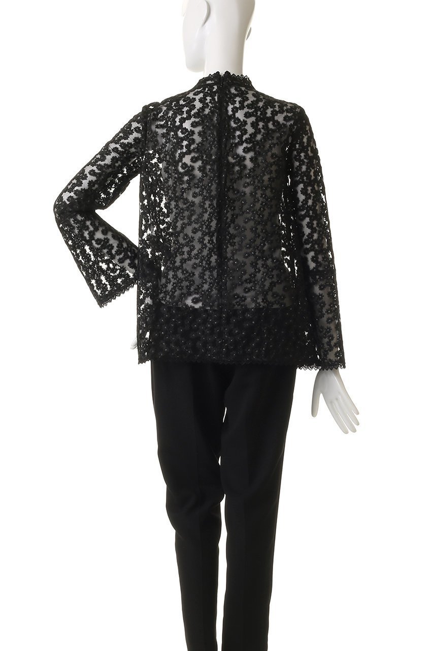 【ランバン オン ブルー/LANVIN en Bleu】のフラワーチュールブラウス 人気、トレンドファッション・服の通販 founy(ファニー) ファッション Fashion レディースファッション Fashion for Women トップス・カットソー Cut & Sew Tops シャツ・ブラウス・オフィスカジュアル Elegant Blouses & Button-Ups シアー Sheer, See-Through スリーブ Sleeve, Long Sleeve / Short Sleeve チュール Tulip, Tulip Motif フェミニン Feminine, Girly フラワー Flower, Floral フレア Flare, Flared ロング Long, Long-Length other-4|ID: prp329100004881504 ipo3291000000036435599