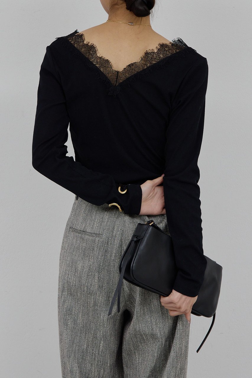 【ガリャルダガランテ/GALLARDAGALANTE】のVレースロンTee 人気、トレンドファッション・服の通販 founy(ファニー) ファッション Fashion レディースファッション Fashion for Women トップス・カットソー Cut & Sew Tops シャツ・ブラウス・オフィスカジュアル Elegant Blouses & Button-Ups ロングTシャツ・Tシャツ Longline T-Shirts & Tees カットソー・ベーシックTシャツ Cut-and-Sewn Tops / Stretch Tees & Basics おすすめ Recommended / Our Picks インナー Innerwear カットソー Cut and Sewn Top スリーブ Sleeve, Long Sleeve / Short Sleeve デコルテ Décolleté, Neckline マニッシュ Mannish, Boyish レース Lace, Lace Fabric ロング Long, Long-Length other-8|ID: prp329100004881557 ipo3291000000036436045