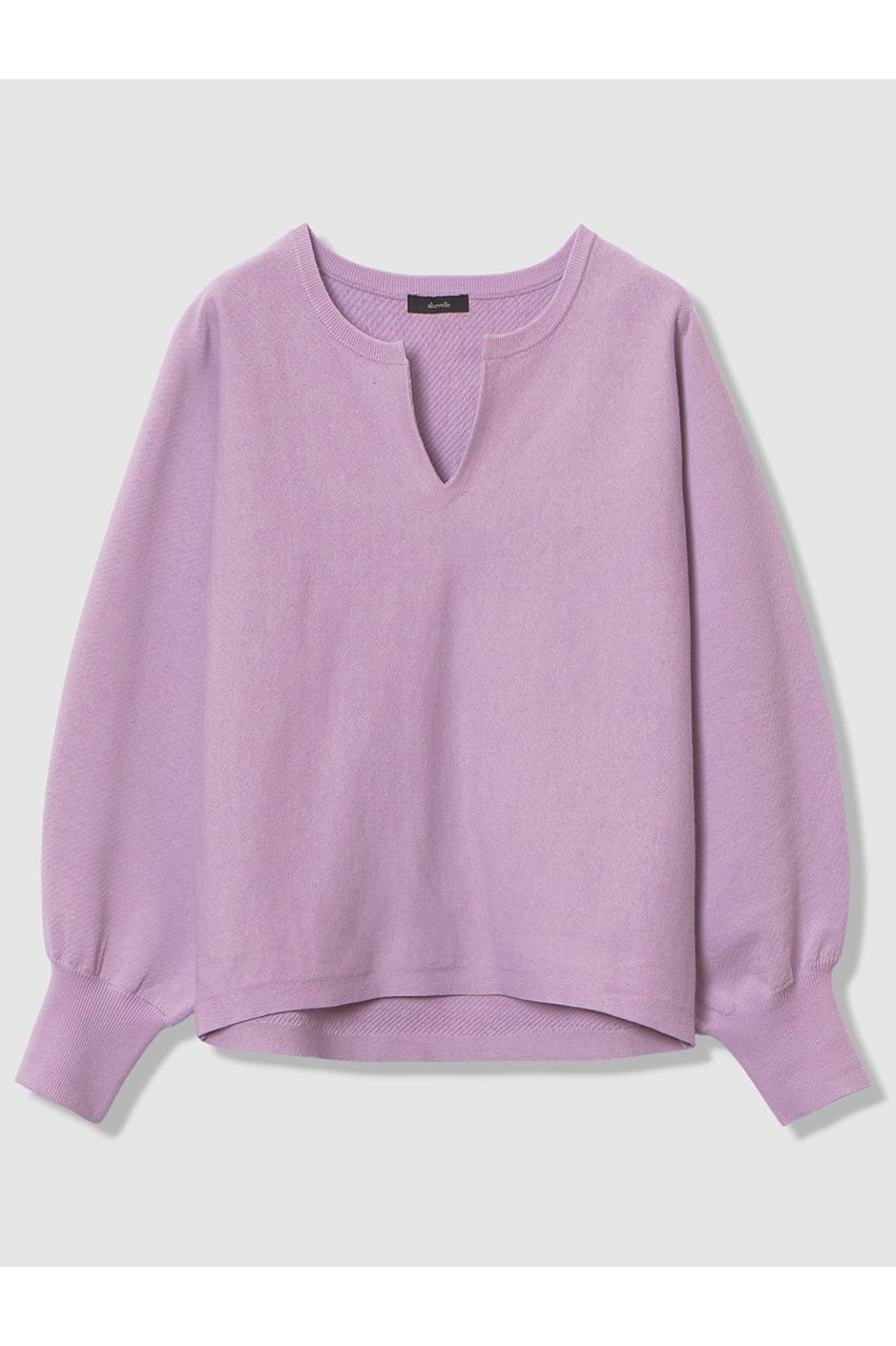 【アルアバイル/allureville】のコットンインレードルマンスリーブプルオーバー インテリア・キッズ・メンズ・レディースファッション・服の通販 founy(ファニー) 　ファッション　Fashion　レディースファッション　Fashion for Women　トップス・カットソー　Cut & Sew Tops　ニット　Knit Tops & Sweaters　カジュアルプルオーバー・ニットトップス　Pullovers & Knit Tops / Casual Pullovers　シンプル　Simple, Minimal　ニットソー　Knit-Sewn, Cut & Sew Knit　ラベンダー|ID: prp329100004881654 ipo3291000000036436831