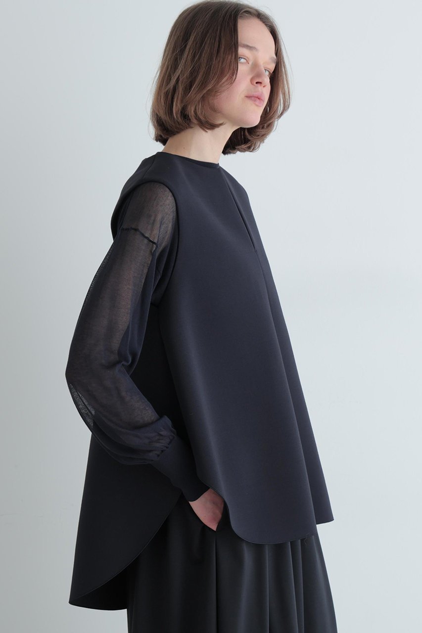 【ル フィル/LE PHIL】のライトボンディングノースリーブジレブラウス 人気、トレンドファッション・服の通販 founy(ファニー) 　ファッション　Fashion　レディースファッション　Fashion for Women　アウター　Coat / Outerwear Collection　トップス・カットソー　Cut & Sew Tops　キャミソール&ノースリーブ　Camisoles & Sleeveless Tops　シャツ・ブラウス・オフィスカジュアル　Elegant Blouses & Button-Ups　ベスト&ジレ / 重ね着スタイル　Vests & Gilets　シンプル　Simple, Minimal　スタンダード　Standard, Basic　ノースリーブ　Sleeveless, No-Sleeve　フォルム　Silhouette, Form　フラット　Flat, Flat Shoes　ボンディング　Bonding, Bonded Fabric　other-4|ID: prp329100004881722 ipo3291000000036437358