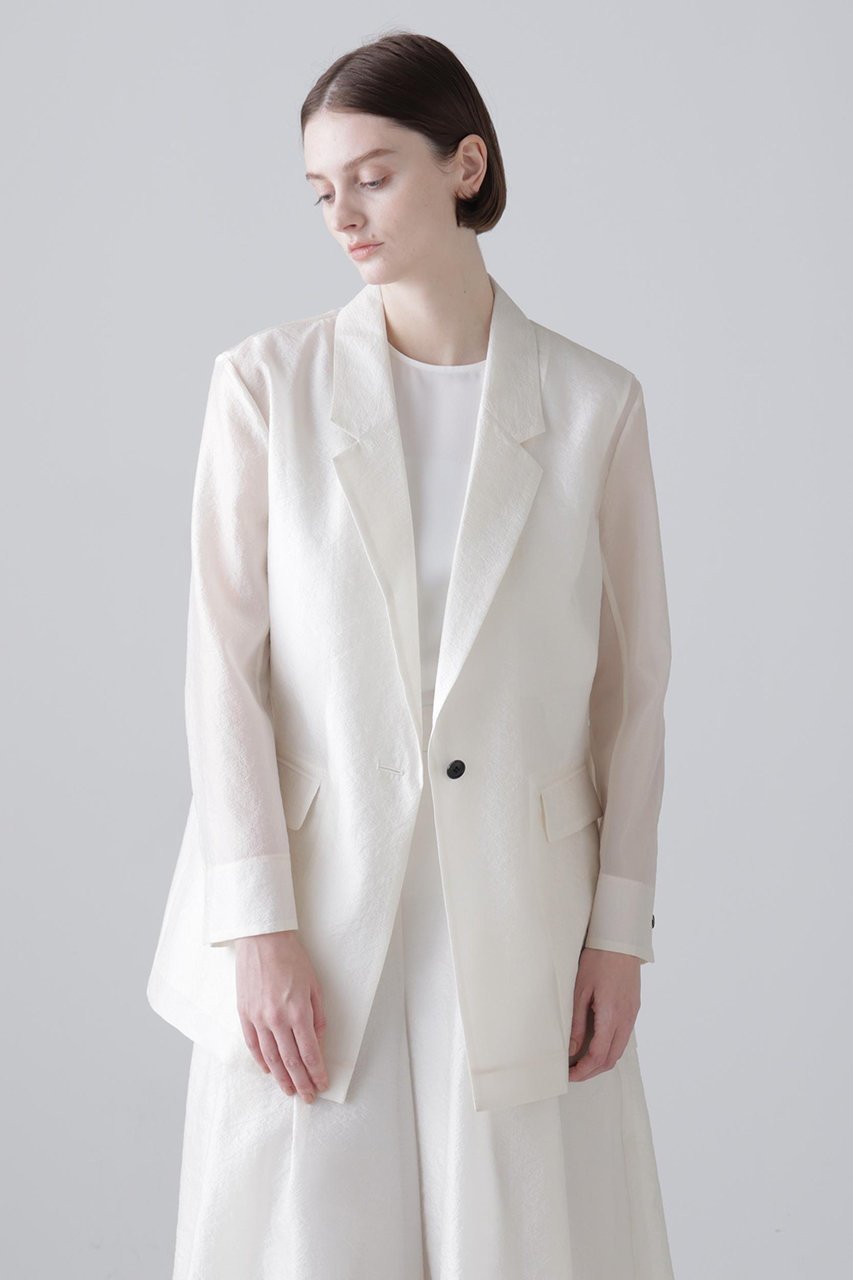 【アドーア/ADORE】のシルキーオーガンザジャケット 人気、トレンドファッション・服の通販 founy(ファニー) 　ファッション　Fashion　レディースファッション　Fashion for Women　アウター　Coat / Outerwear Collection　レディースジャケット・軽アウター　Jackets　オーガンジー　Organza Fabric　ジャケット　Jacket, Outerwear　テーラード　Tailored, Tailored Fit　ルーズ　Loose, Oversized　other-2|ID: prp329100004881731 ipo3291000000036437410