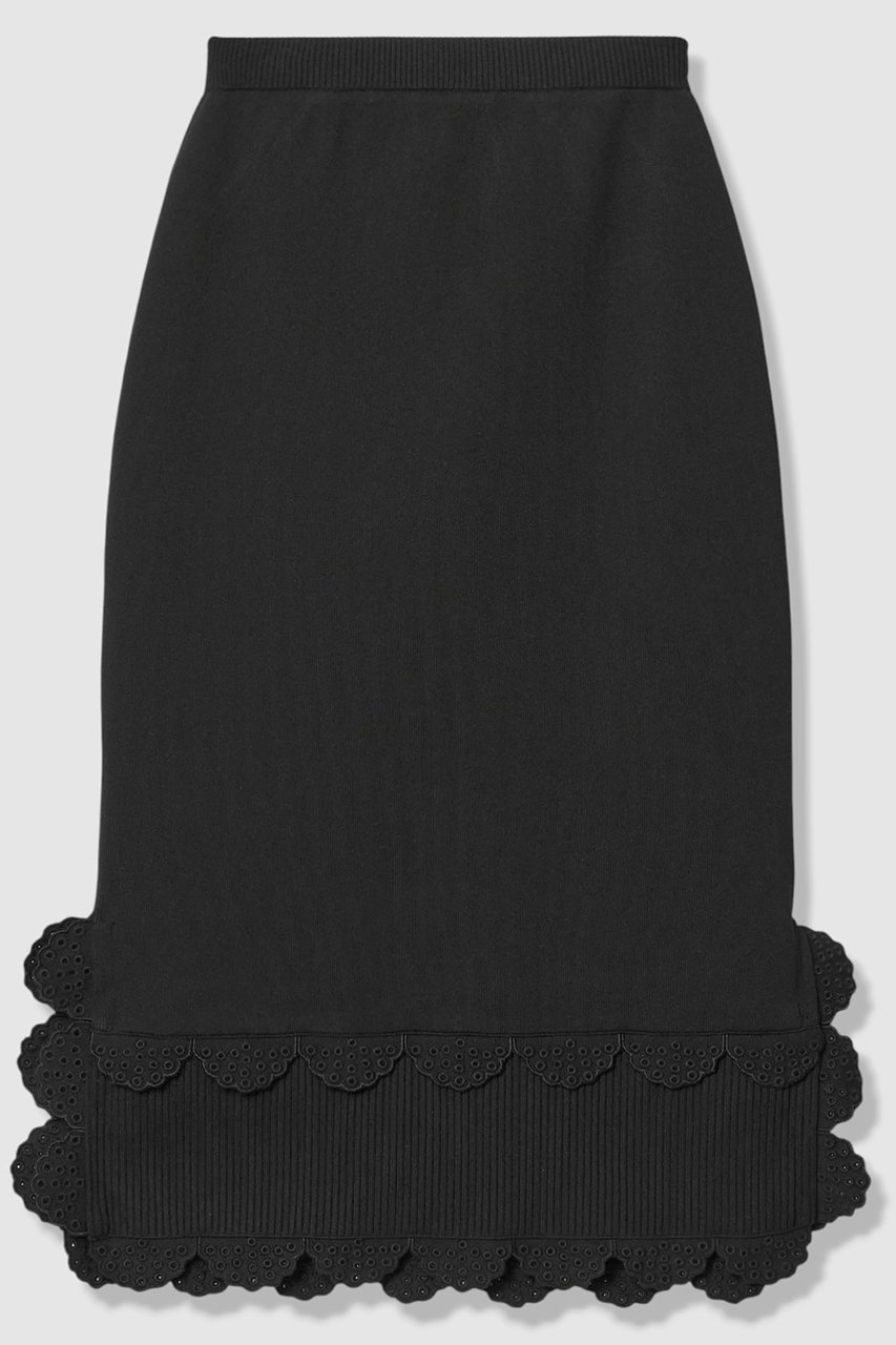 【アルアバイル/allureville】の【LOULOU WILLOUGHBY】パンチングスカラスカート インテリア・キッズ・メンズ・レディースファッション・服の通販 founy(ファニー) ファッション Fashion レディースファッション Fashion for Women スカート Skirts ロングスカート Long Skirts / Maxi & Midi Skirts コンパクト Compact, Small Size スカラップ Scallop, Scalloped Edge スリット Slit, Slit Detail タイトスカート Pencil Skirt, Tight Skirt トレンド Trend, Trending Now フェミニン Feminine, Girly レース Lace, Lace Fabric ロング Long, Long-Length エレガント 上品 Elegant 再入荷 Restock / Back in Stock ブラック|ID: prp329100004881780 ipo3291000000036437866