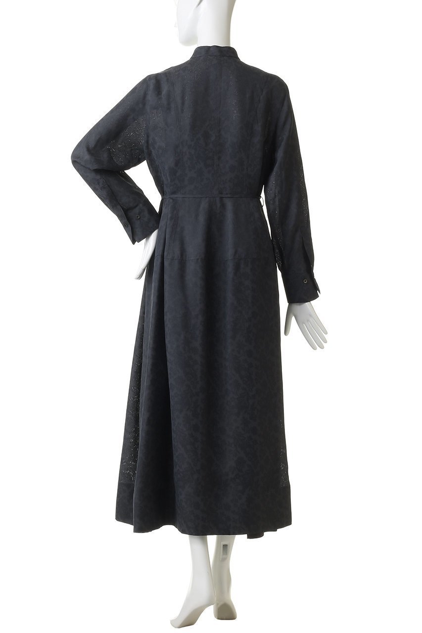 【エブール/ebure】のフラワービスジャカード バンドカラーワンピース 人気、トレンドファッション・服の通販 founy(ファニー) 　ファッション　Fashion　レディースファッション　Fashion for Women　ワンピース　Dresses　チュニック　Tunic Tops & Dresses　おすすめ　Recommended / Our Picks　なめらか　Smooth, Silky Texture　カフス　Cuff Design　ジャカード／ジャガード　Jacquard, Woven Pattern　チュニック　Tunic, Long Top　ドレープ　Drape, Draping Fabric　フォルム　Silhouette, Form　other-4|ID: prp329100004881844 ipo3291000000036438418