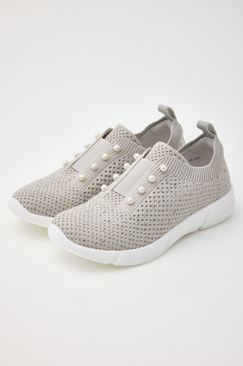 【スタッカート/STACCATO】のミニマルパールライトスリッポン インテリア・キッズ・メンズ・レディースファッション・服の通販 founy(ファニー) 　ファッション　Fashion　レディースファッション　Fashion for Women　シューズ　Shoes, Footwear　ストーン　Stone, Gem-Like　パール　Pearl, Pearl Accent　フラット　Flat, Flat Shoes　メッシュ　Mesh, Net Fabric　軽量　Lightweight, Ultra Light　グレー|ID: prp329100004881887 ipo3291000000036438782