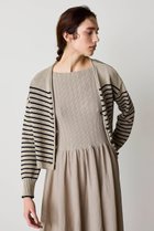 【マリリンムーン/MARILYN MOON】の【WALANCE】ペーパーニット2wayカーディガン サンド×ブラック|ID: prp329100004881898 ipo3291000000036438902