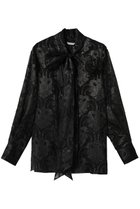 【カナコ サカイ/KANAKO SAKAI】のシアー ジャカード シャツ 人気、トレンドファッション・服の通販 founy(ファニー) ファッション Fashion レディースファッション Fashion for Women トップス・カットソー Cut & Sew Tops シャツ・ブラウス・オフィスカジュアル Elegant Blouses & Button-Ups シアー Sheer, See-Through ジャカード/ジャガード Jacquard, Woven Pattern スリーブ Sleeve, Long Sleeve / Short Sleeve リボン Ribbon, Bow ロング Long, Long-Length エレガント 上品 Elegant thumbnail ブラック|ID: prp329100004881940 ipo3291000000036439243