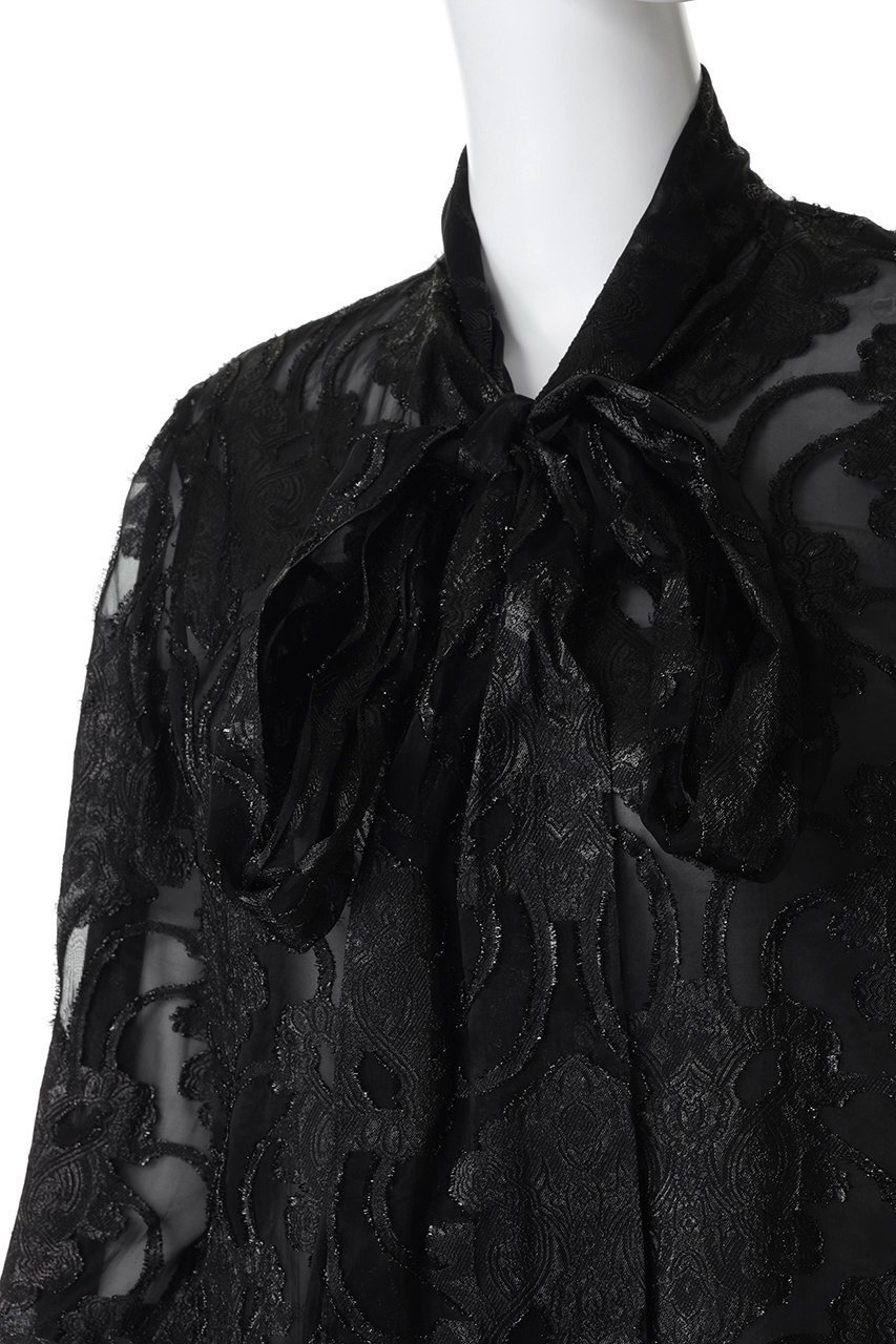 【カナコ サカイ/KANAKO SAKAI】のシアー ジャカード シャツ 人気、トレンドファッション・服の通販 founy(ファニー) ファッション Fashion レディースファッション Fashion for Women トップス・カットソー Cut & Sew Tops シャツ・ブラウス・オフィスカジュアル Elegant Blouses & Button-Ups シアー Sheer, See-Through ジャカード/ジャガード Jacquard, Woven Pattern スリーブ Sleeve, Long Sleeve / Short Sleeve リボン Ribbon, Bow ロング Long, Long-Length エレガント 上品 Elegant other-5|ID: prp329100004881940 ipo3291000000036439252