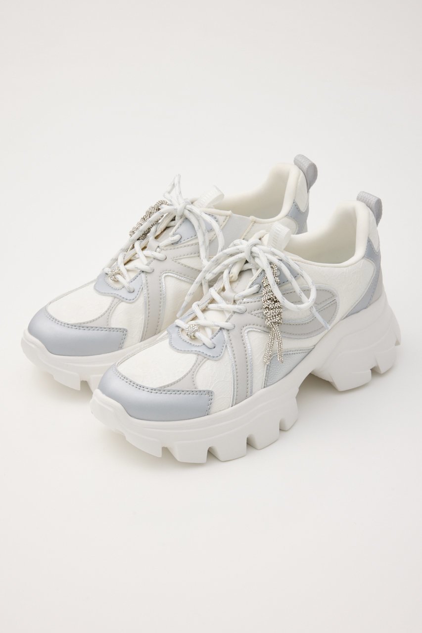 【スタッカート/STACCATO】のドルチェチャームレースコンビムスニーカー インテリア・キッズ・メンズ・レディースファッション・服の通販 founy(ファニー) 　ファッション　Fashion　レディースファッション　Fashion for Women　エレガント 上品　Elegant　コンビ　Combo, Combination Style　スニーカー　Sneakers, Trainers　スポーティ　Sporty, Casual Athletic　スリッポン　Slip-On, Loafer　チャーム　Charm, Pendant　ツイスト　Tweed, Tweed Fabric　モチーフ　Motif, Design Theme　リボン　Ribbon, Bow　レース　Lace, Lace Fabric　人気　Popular, Best Seller　定番　Standard, Basic Item　シルバー|ID: prp329100004881990 ipo3291000000036439663