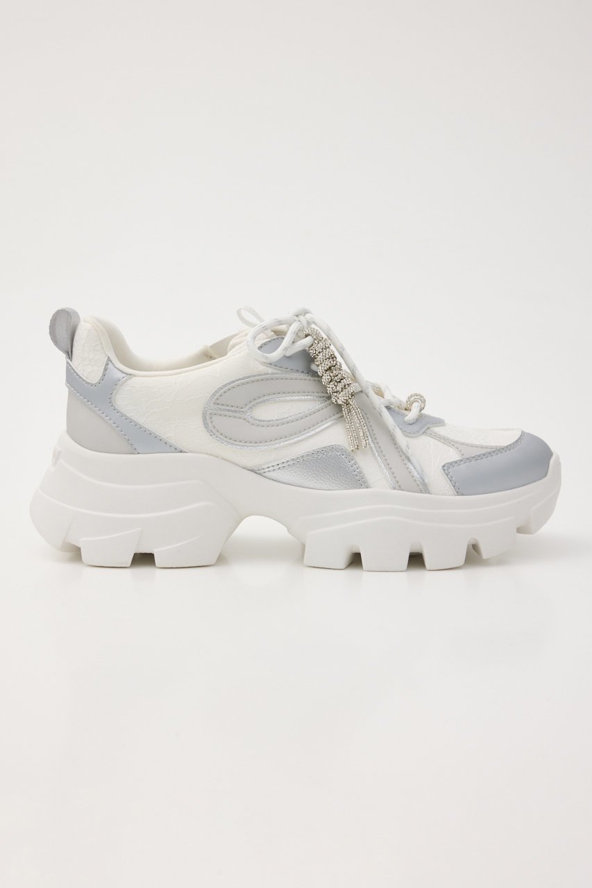 【スタッカート/STACCATO】のドルチェチャームレースコンビムスニーカー 人気、トレンドファッション・服の通販 founy(ファニー) 　ファッション　Fashion　レディースファッション　Fashion for Women　エレガント 上品　Elegant　コンビ　Combo, Combination Style　スニーカー　Sneakers, Trainers　スポーティ　Sporty, Casual Athletic　スリッポン　Slip-On, Loafer　チャーム　Charm, Pendant　ツイスト　Tweed, Tweed Fabric　モチーフ　Motif, Design Theme　リボン　Ribbon, Bow　レース　Lace, Lace Fabric　人気　Popular, Best Seller　定番　Standard, Basic Item　other-3|ID: prp329100004881990 ipo3291000000036439667