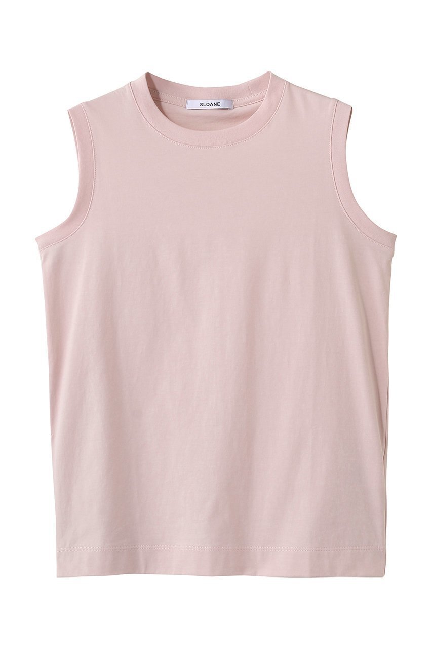 【スローン/SLOANE】の72/2コットン天竺 ノースリーブ インテリア・キッズ・メンズ・レディースファッション・服の通販 founy(ファニー) 　ファッション　Fashion　レディースファッション　Fashion for Women　トップス・カットソー　Cut & Sew Tops　キャミソール&ノースリーブ　Camisoles & Sleeveless Tops　シャツ・ブラウス・オフィスカジュアル　Elegant Blouses & Button-Ups　ロングTシャツ・Tシャツ　Longline T-Shirts & Tees　カットソー・ベーシックTシャツ　Cut-and-Sewn Tops / Stretch Tees & Basics　なめらか　Smooth, Silky Texture　キャミソール　Camisole, Spaghetti Strap Top　タンク　Tank Top, Sleeveless Top　ノースリーブ　Sleeveless, No-Sleeve　バランス　Balance, Style Balance　ピンク|ID: prp329100004881998 ipo3291000000036439720