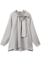 【デザイン ワークス/DESIGN WORKS】のサテンリボンブラウス シルバー|ID:prp329100004882037