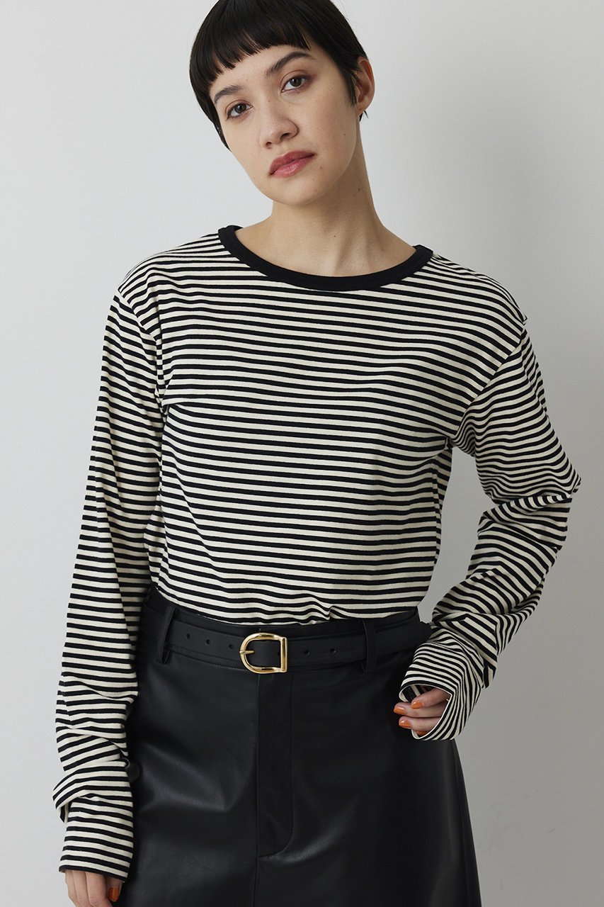 【ウィムガゼット/Whim Gazette】の【THE PAUSE】ボーダーロンTEE 人気、トレンドファッション・服の通販 founy(ファニー) 　ファッション　Fashion　レディースファッション　Fashion for Women　トップス・カットソー　Cut & Sew Tops　シャツ・ブラウス・オフィスカジュアル　Elegant Blouses & Button-Ups　ロングTシャツ・Tシャツ　Longline T-Shirts & Tees　カットソー・ベーシックTシャツ　Cut-and-Sewn Tops / Stretch Tees & Basics　インナー　Innerwear　コンパクト　Compact, Small Size　ストレッチ　Stretch, Stretchy Fabric　スリーブ　Sleeve, Long Sleeve / Short Sleeve　ボーダー　Border, Stripe　ロング　Long, Long-Length　再入荷　Restock / Back in Stock　 other-1|ID: prp329100004882153 ipo3291000000036441057