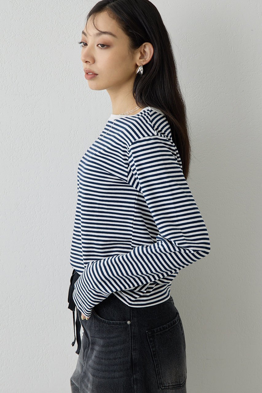 【ウィムガゼット/Whim Gazette】の【THE PAUSE】ボーダーロンTEE 人気、トレンドファッション・服の通販 founy(ファニー) 　ファッション　Fashion　レディースファッション　Fashion for Women　トップス・カットソー　Cut & Sew Tops　シャツ・ブラウス・オフィスカジュアル　Elegant Blouses & Button-Ups　ロングTシャツ・Tシャツ　Longline T-Shirts & Tees　カットソー・ベーシックTシャツ　Cut-and-Sewn Tops / Stretch Tees & Basics　インナー　Innerwear　コンパクト　Compact, Small Size　ストレッチ　Stretch, Stretchy Fabric　スリーブ　Sleeve, Long Sleeve / Short Sleeve　ボーダー　Border, Stripe　ロング　Long, Long-Length　再入荷　Restock / Back in Stock　other-2|ID: prp329100004882153 ipo3291000000036441065