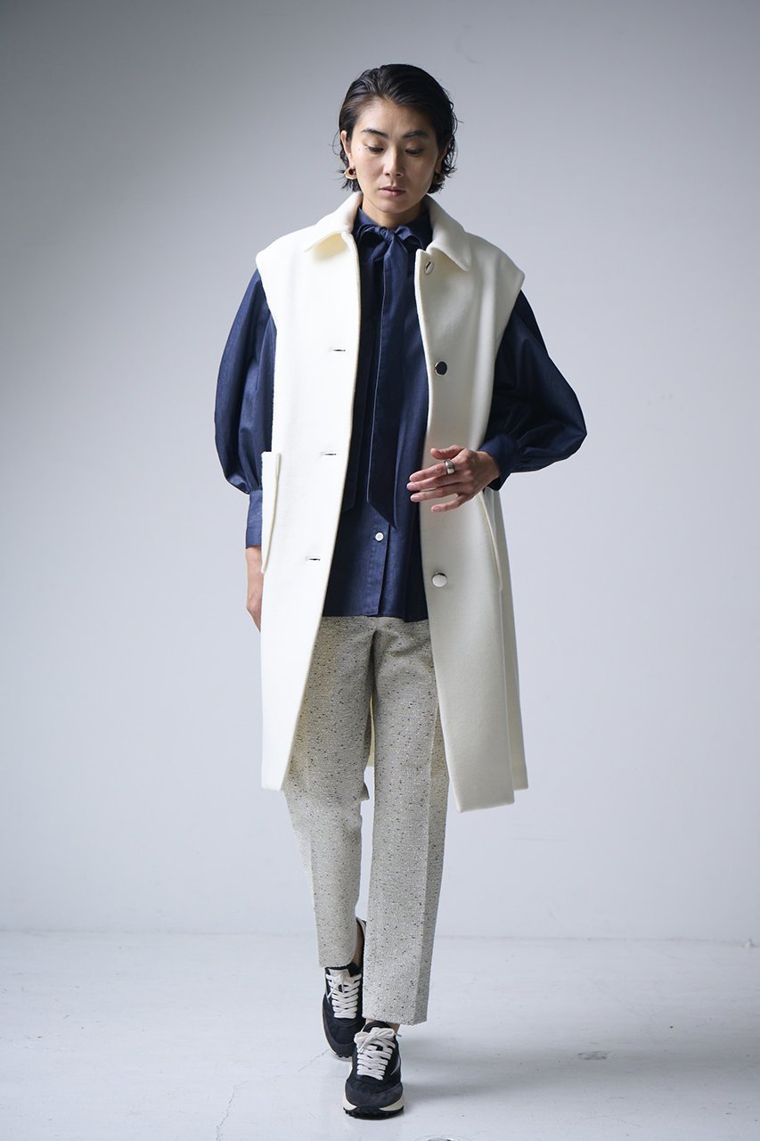 【エムフィル/M Fil】のデニム ボウタイブラウス 人気、トレンドファッション・服の通販 founy(ファニー) 　ファッション　Fashion　レディースファッション　Fashion for Women　トップス・カットソー　Cut & Sew Tops　シャツ・ブラウス・オフィスカジュアル　Elegant Blouses & Button-Ups　クール　Cool, Chic　スリーブ　Sleeve, Long Sleeve / Short Sleeve　デニム　Denim, Jeans Material　トレンド　Trend, Trending Now　フェミニン　Feminine, Girly　リボン　Ribbon, Bow　ロング　Long, Long-Length　other-7|ID: prp329100004882228 ipo3291000000036441709