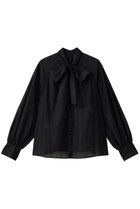 【アナイ/ANAYI】のドットオーガンジーリボンブラウス 人気、トレンドファッション・服の通販 founy(ファニー) ファッション Fashion レディースファッション Fashion for Women トップス・カットソー Cut & Sew Tops シャツ・ブラウス・オフィスカジュアル Elegant Blouses & Button-Ups オーガンジー Organza Fabric カフス Cuff Design シルク Silk, 100% Silk スリーブ Sleeve, Long Sleeve / Short Sleeve ドット Polka Dot, Dot Pattern フェミニン Feminine, Girly ロング Long, Long-Length thumbnail ブラック|ID: prp329100004882246 ipo3291000000036441857