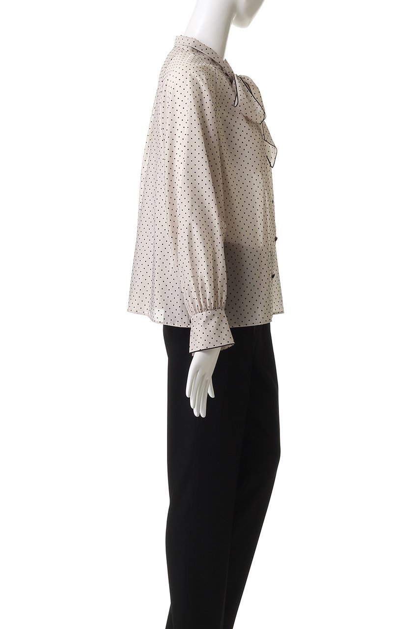 【アナイ/ANAYI】のドットオーガンジーリボンブラウス 人気、トレンドファッション・服の通販 founy(ファニー) 　ファッション　Fashion　レディースファッション　Fashion for Women　トップス・カットソー　Cut & Sew Tops　シャツ・ブラウス・オフィスカジュアル　Elegant Blouses & Button-Ups　オーガンジー　Organza Fabric　カフス　Cuff Design　シルク　Silk, 100% Silk　スリーブ　Sleeve, Long Sleeve / Short Sleeve　ドット　Polka Dot, Dot Pattern　フェミニン　Feminine, Girly　ロング　Long, Long-Length　other-3|ID: prp329100004882246 ipo3291000000036441860