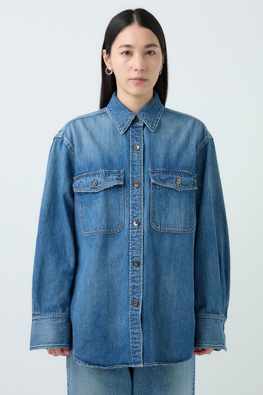 【カオス/Chaos】の【WHY NOT NOW】リバーランチデニムシャツ 人気、トレンドファッション・服の通販 founy(ファニー) 　ファッション　Fashion　レディースファッション　Fashion for Women　トップス・カットソー　Cut & Sew Tops　シャツ・ブラウス・オフィスカジュアル　Elegant Blouses & Button-Ups　ストレート　Straight, Straight Cut　スリーブ　Sleeve, Long Sleeve / Short Sleeve　デニム　Denim, Jeans Material　ロング　Long, Long-Length　ワーク　Workwear, Utility Style　羽織　Haori, Light Jacket　other-6|ID: prp329100004882261 ipo3291000000036441997
