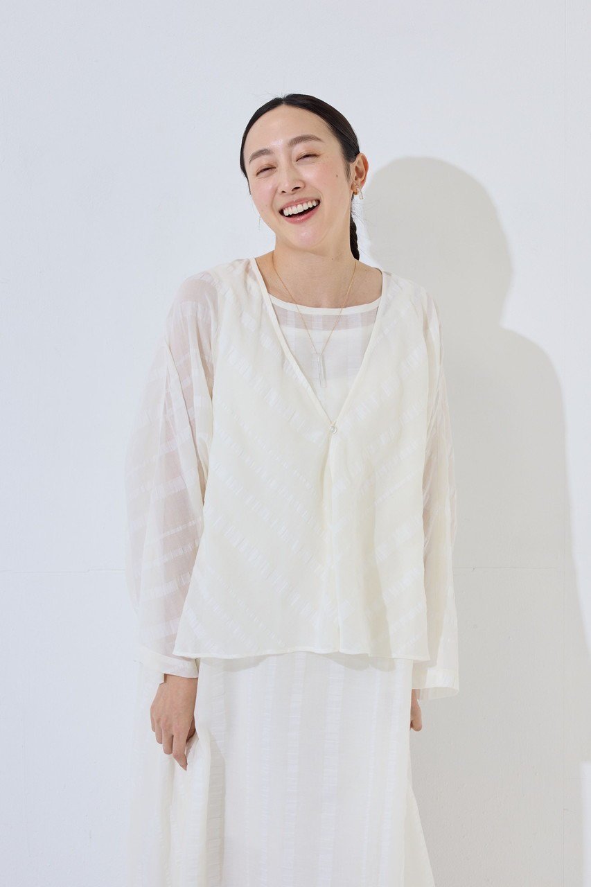 【プリスティン/PRISTINE】のラミーサッカードルマンローブ 人気、トレンドファッション・服の通販 founy(ファニー) 　ファッション　Fashion　レディースファッション　Fashion for Women　トップス・カットソー　Cut & Sew Tops　シャツ・ブラウス・オフィスカジュアル　Elegant Blouses & Button-Ups　サッカー　Seersucker, Summer Fabric　シアー　Sheer, See-Through　ストライプ　Stripe, Striped Pattern　スリーブ　Sleeve, Long Sleeve / Short Sleeve　バイアス　Bias, Diagonal Cut　フロント　Front, Front Design　ロング　Long, Long-Length　夏　Summer　other-6|ID: prp329100004882280 ipo3291000000036442159