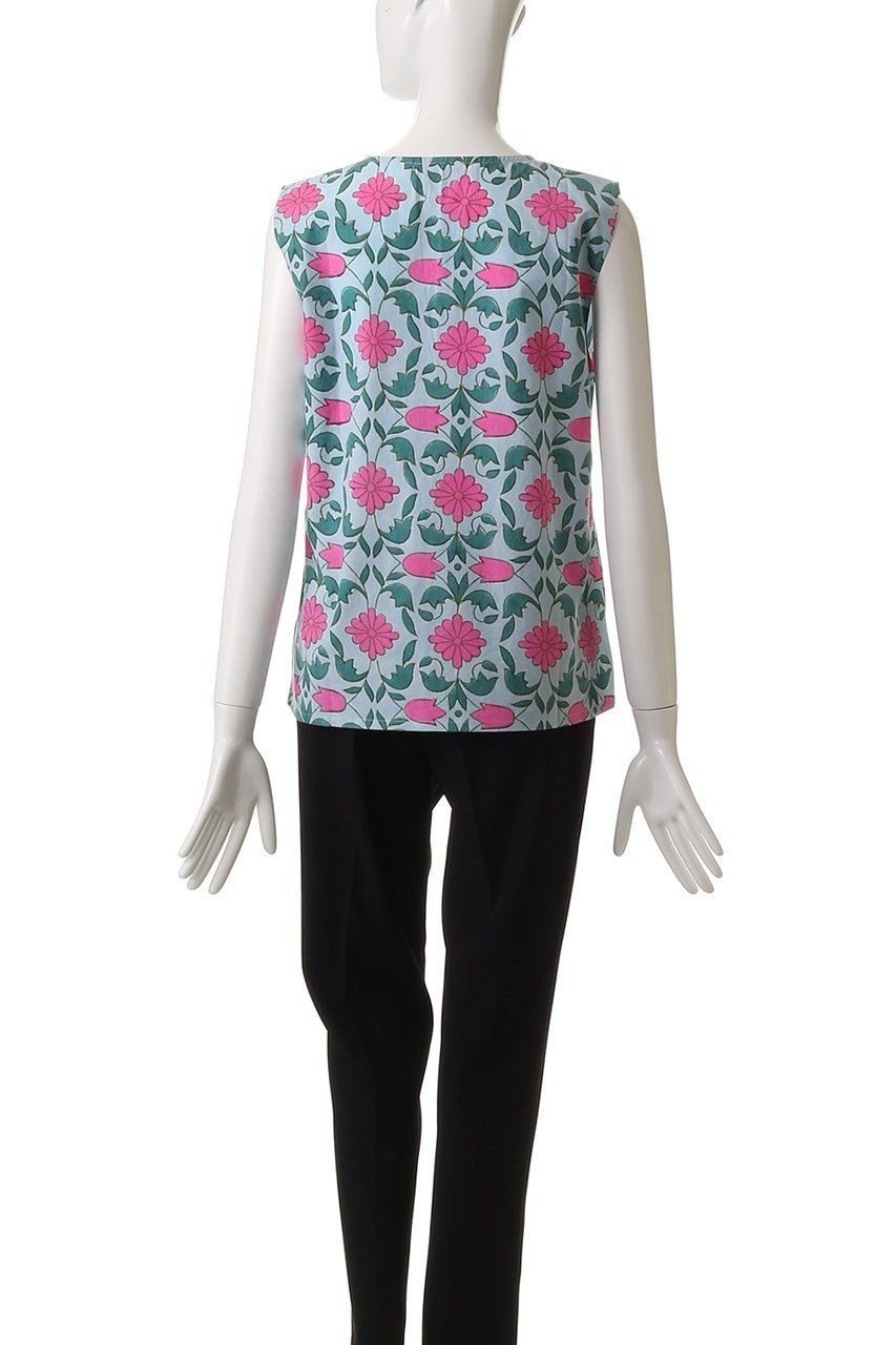 【エスゼット ブロックプリント/SZ Blockprints】のALEGRA TOP LISBON スキッパースリーブレスブラウス 人気、トレンドファッション・服の通販 founy(ファニー) 　ファッション　Fashion　レディースファッション　Fashion for Women　トップス・カットソー　Cut & Sew Tops　キャミソール&ノースリーブ　Camisoles & Sleeveless Tops　シャツ・ブラウス・オフィスカジュアル　Elegant Blouses & Button-Ups　インド　Indian Textile　シンプル　Simple, Minimal　スリット　Slit, Slit Detail　ノースリーブ　Sleeveless, No-Sleeve　フラワー　Flower, Floral　ブロック　Block, Solid Block Pattern　プリント　Print, Printed Pattern　夏　Summer　春　Spring　S/S・春夏　SS, Spring/Summer, Warm Season　other-4|ID: prp329100004882287 ipo3291000000036442234