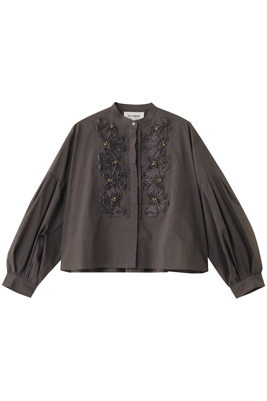 【マリリンムーン/MARILYN MOON】の【SOI-MeME】コード刺しゅうパールブラウス 人気、トレンドファッション・服の通販 founy(ファニー) 　ファッション　Fashion　レディースファッション　Fashion for Women　トップス・カットソー　Cut & Sew Tops　シャツ・ブラウス・オフィスカジュアル　Elegant Blouses & Button-Ups　クロップド　Cropped, Short Length　シンプル　Simple, Minimal　ジャケット　Jacket, Outerwear　スリーブ　Sleeve, Long Sleeve / Short Sleeve　ハンド　Hand, Handmade　バランス　Balance, Style Balance　パール　Pearl, Pearl Accent　ボトム　Bottoms, Lower Wear　ロング　Long, Long-Length　エレガント 上品　Elegant　 other-1|ID: prp329100004882291 ipo3291000000036442265
