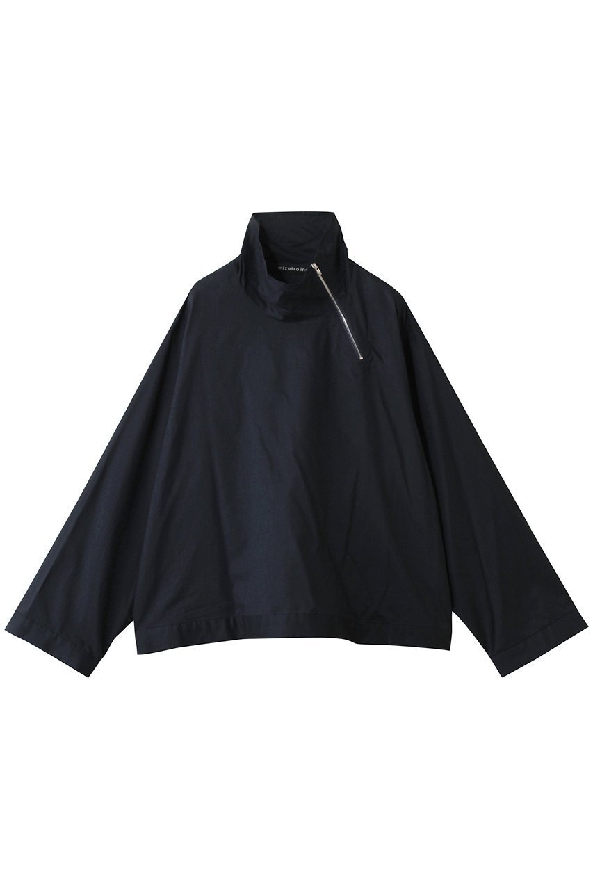 【ミズイロ インド/mizuiro ind】のジップハイネックカラープルオーバー インテリア・キッズ・メンズ・レディースファッション・服の通販 founy(ファニー) 　ファッション　Fashion　レディースファッション　Fashion for Women　トップス・カットソー　Cut & Sew Tops　シャツ・ブラウス・オフィスカジュアル　Elegant Blouses & Button-Ups　カジュアルプルオーバー・ニットトップス　Pullovers & Knit Tops / Casual Pullovers　アシンメトリー　Asymmetrical Style　シンプル　Simple, Minimal　ジップ　Zip, Zipper　スリーブ　Sleeve, Long Sleeve / Short Sleeve　ハイネック　High Neck, Mock Neck　ミックス　Mix, Mixed Style　ロング　Long, Long-Length　navy|ID: prp329100004882296 ipo3291000000036442336