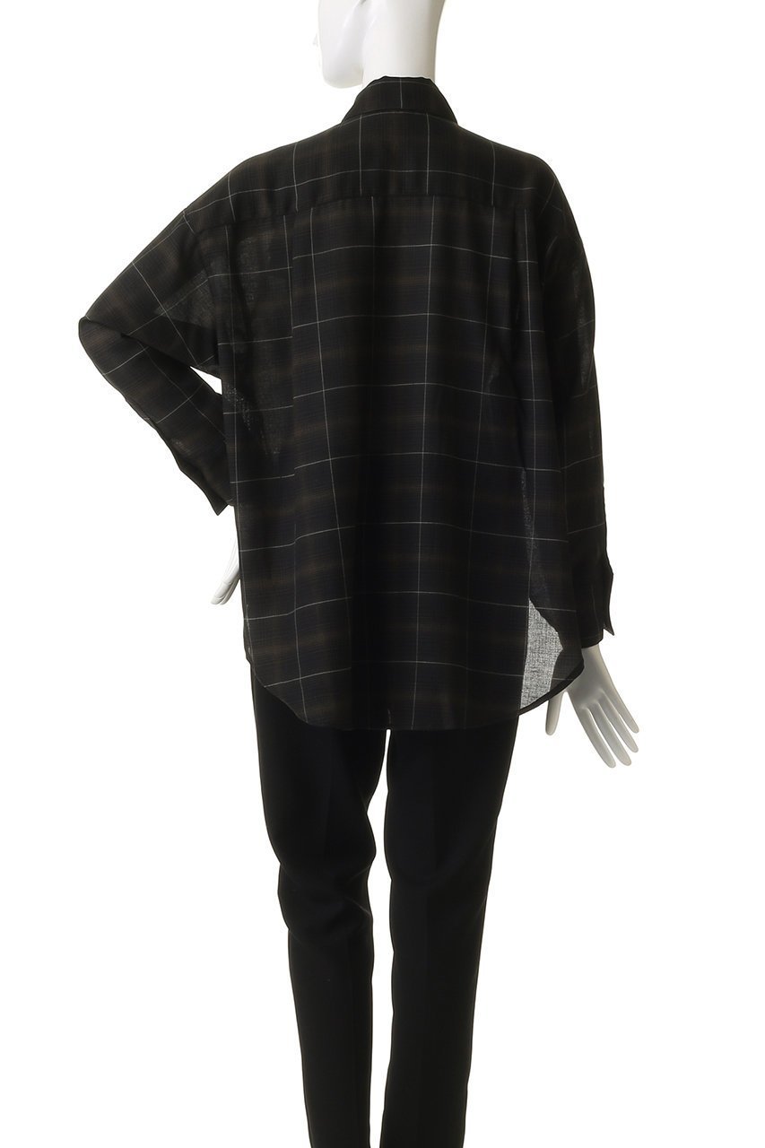 【フローレント/FLORENT】のウール ミックス チェック シャツ 人気、トレンドファッション・服の通販 founy(ファニー) 　ファッション　Fashion　レディースファッション　Fashion for Women　トップス・カットソー　Cut & Sew Tops　シャツ・ブラウス・オフィスカジュアル　Elegant Blouses & Button-Ups　スリーブ　Sleeve, Long Sleeve / Short Sleeve　チェック　Check, Plaid, Tartan　ミックス　Mix, Mixed Style　ロング　Long, Long-Length　other-4|ID: prp329100004882304 ipo3291000000036442412