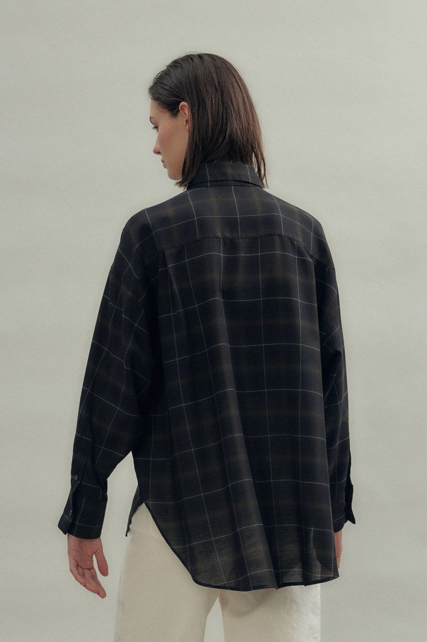 【フローレント/FLORENT】のウール ミックス チェック シャツ 人気、トレンドファッション・服の通販 founy(ファニー) 　ファッション　Fashion　レディースファッション　Fashion for Women　トップス・カットソー　Cut & Sew Tops　シャツ・ブラウス・オフィスカジュアル　Elegant Blouses & Button-Ups　スリーブ　Sleeve, Long Sleeve / Short Sleeve　チェック　Check, Plaid, Tartan　ミックス　Mix, Mixed Style　ロング　Long, Long-Length　other-8|ID: prp329100004882304 ipo3291000000036442421