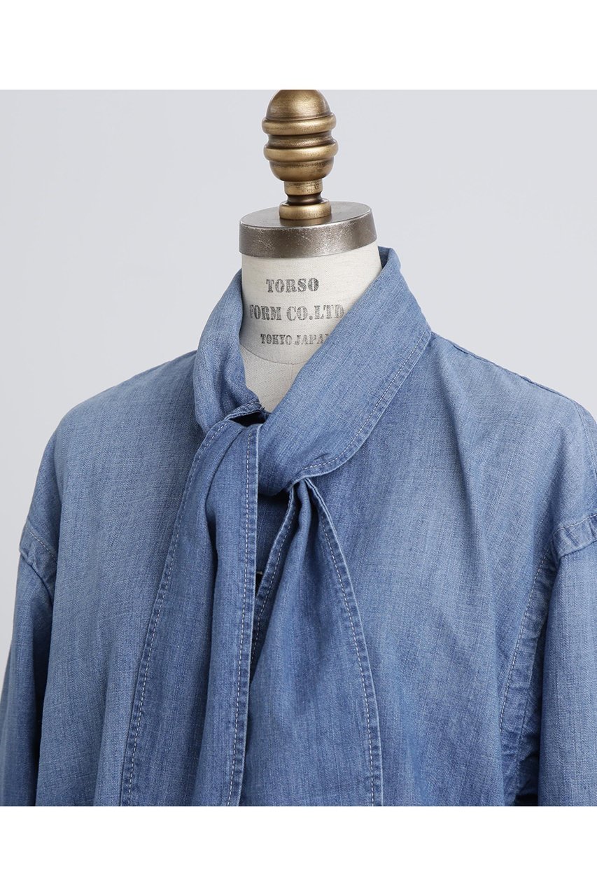 【ヒューエルミュージアム/hueLe Museum】の【hLM】デニムシャツ 人気、トレンドファッション・服の通販 founy(ファニー) ファッション Fashion レディースファッション Fashion for Women トップス・カットソー Cut & Sew Tops シャツ・ブラウス・オフィスカジュアル Elegant Blouses & Button-Ups インナー Innerwear クラシック Classic, Timeless Style スリーブ Sleeve, Long Sleeve / Short Sleeve デニム Denim, Jeans Material ロング Long, Long-Length エレガント 上品 Elegant other-2|ID: prp329100004882338 ipo3291000000036442705