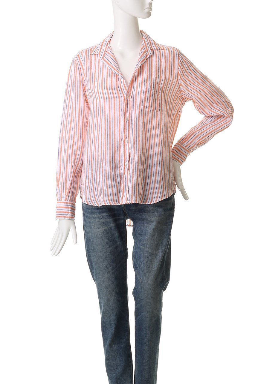 【フランク&アイリーン/Frank&Eileen】のEILEEN イタリアンリネン マルチストライプ シャツ 人気、トレンドファッション・服の通販 founy(ファニー) 　ファッション　Fashion　レディースファッション　Fashion for Women　トップス・カットソー　Cut & Sew Tops　シャツ・ブラウス・オフィスカジュアル　Elegant Blouses & Button-Ups　ストライプ　Stripe, Striped Pattern　スリーブ　Sleeve, Long Sleeve / Short Sleeve　センター　Center, Center Line　デニム　Denim, Jeans Material　リネン　Linen, Linen Fabric　ロング　Long, Long-Length　other-2|ID: prp329100004882343 ipo3291000000036442766
