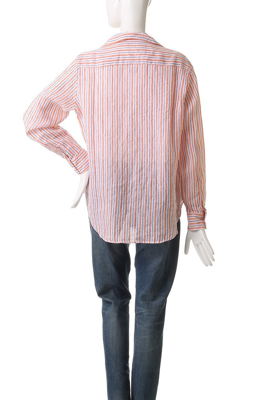 【フランク&アイリーン/Frank&Eileen】のEILEEN イタリアンリネン マルチストライプ シャツ 人気、トレンドファッション・服の通販 founy(ファニー) 　ファッション　Fashion　レディースファッション　Fashion for Women　トップス・カットソー　Cut & Sew Tops　シャツ・ブラウス・オフィスカジュアル　Elegant Blouses & Button-Ups　ストライプ　Stripe, Striped Pattern　スリーブ　Sleeve, Long Sleeve / Short Sleeve　センター　Center, Center Line　デニム　Denim, Jeans Material　リネン　Linen, Linen Fabric　ロング　Long, Long-Length　other-4|ID: prp329100004882343 ipo3291000000036442771