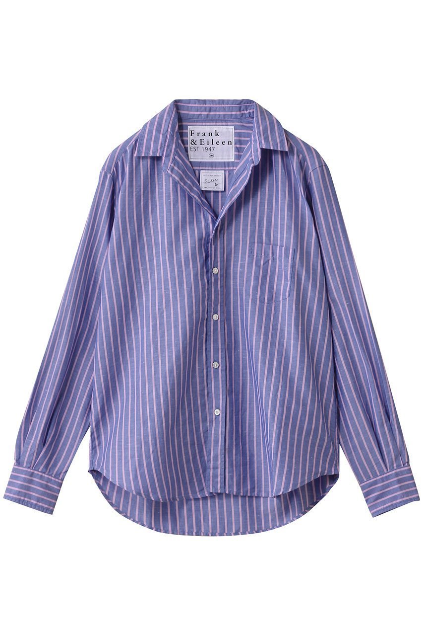 【フランク&アイリーン/Frank&Eileen】のEILEEN イタリアンコットン ピンクストライプ シャツ 人気、トレンドファッション・服の通販 founy(ファニー) 　ファッション　Fashion　レディースファッション　Fashion for Women　トップス・カットソー　Cut & Sew Tops　シャツ・ブラウス・オフィスカジュアル　Elegant Blouses & Button-Ups　ストライプ　Stripe, Striped Pattern　スリーブ　Sleeve, Long Sleeve / Short Sleeve　フィット　Fit, Slim Fit　リラックス　Relax, Relaxed Fit　ロング　Long, Long-Length　 other-1|ID: prp329100004882344 ipo3291000000036442777