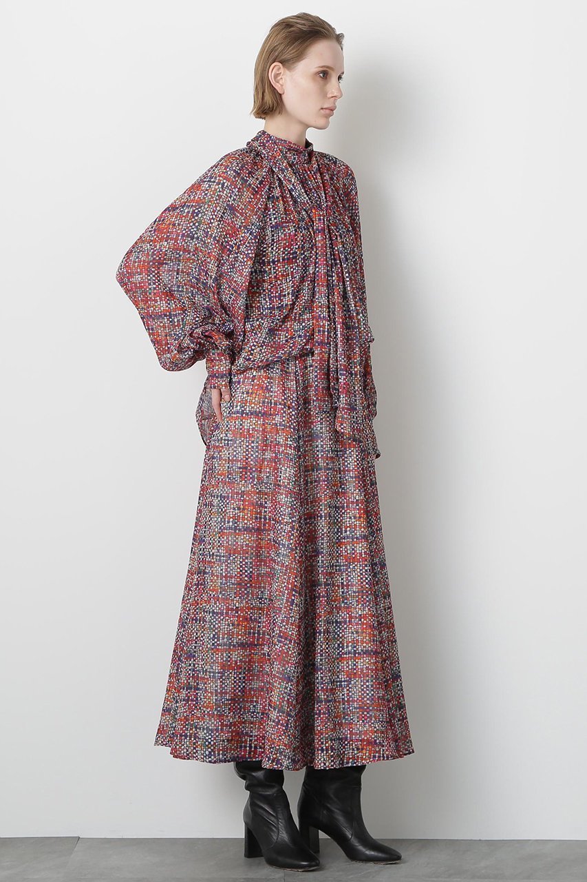 【ヒューエルミュージアム/hueLe Museum】の【STUMBLY】Printed Bow-Tie Blouse 人気、トレンドファッション・服の通販 founy(ファニー) 　ファッション　Fashion　レディースファッション　Fashion for Women　トップス・カットソー　Cut & Sew Tops　シャツ・ブラウス・オフィスカジュアル　Elegant Blouses & Button-Ups　おすすめ　Recommended / Our Picks　ジャカード／ジャガード　Jacquard, Woven Pattern　スリーブ　Sleeve, Long Sleeve / Short Sleeve　セットアップ　Set-Up, Coordinated Outfit　ツイード　Twill, Twill Weave　ハイネック　High Neck, Mock Neck　パターン　Pattern, Design Print　プリント　Print, Printed Pattern　ロング　Long, Long-Length　無地　Plain, Solid Color　other-3|ID: prp329100004882371 ipo3291000000036443034