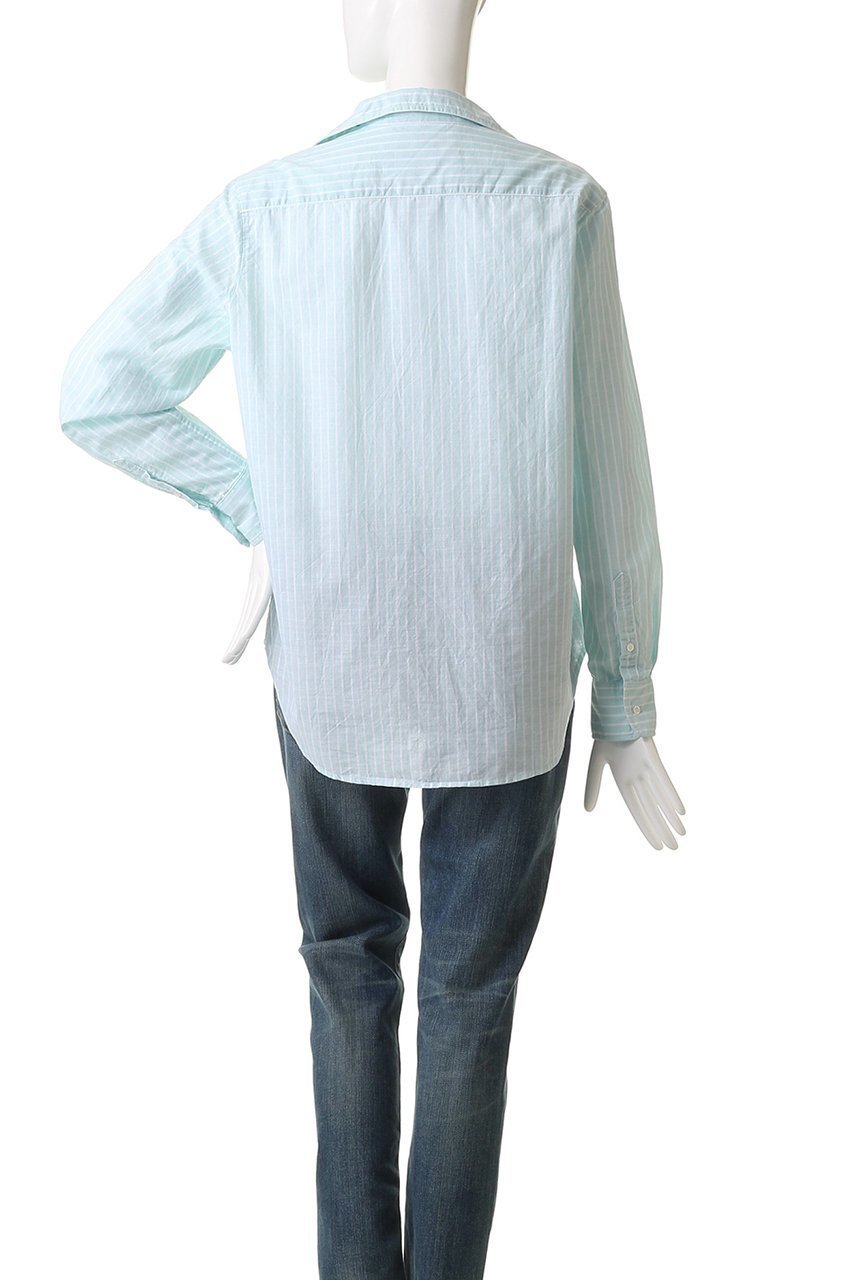 【フランク&アイリーン/Frank&Eileen】のEILEEN イタリアンコットン ライトグリーンストライプシャツ 人気、トレンドファッション・服の通販 founy(ファニー) 　ファッション　Fashion　レディースファッション　Fashion for Women　トップス・カットソー　Cut & Sew Tops　シャツ・ブラウス・オフィスカジュアル　Elegant Blouses & Button-Ups　ストライプ　Stripe, Striped Pattern　スリーブ　Sleeve, Long Sleeve / Short Sleeve　ロング　Long, Long-Length　other-4|ID: prp329100004882383 ipo3291000000036443129