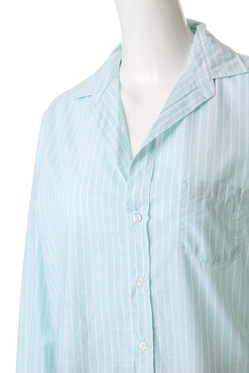 【フランク&アイリーン/Frank&Eileen】のEILEEN イタリアンコットン ライトグリーンストライプシャツ 人気、トレンドファッション・服の通販 founy(ファニー) 　ファッション　Fashion　レディースファッション　Fashion for Women　トップス・カットソー　Cut & Sew Tops　シャツ・ブラウス・オフィスカジュアル　Elegant Blouses & Button-Ups　ストライプ　Stripe, Striped Pattern　スリーブ　Sleeve, Long Sleeve / Short Sleeve　ロング　Long, Long-Length　other-5|ID: prp329100004882383 ipo3291000000036443131