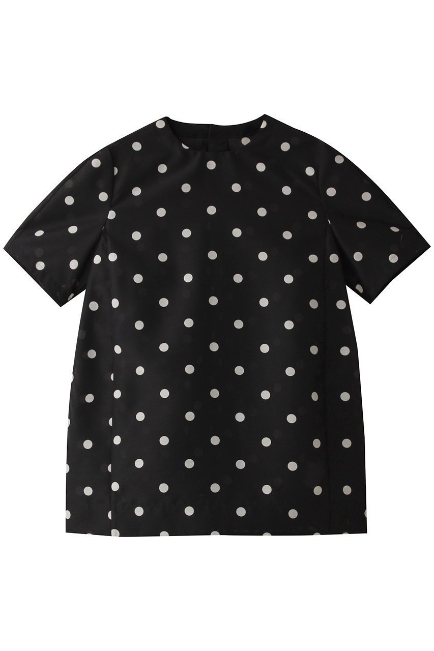 【エムフィル/M Fil】のドットオーガンジー フォルムブラウス インテリア・キッズ・メンズ・レディースファッション・服の通販 founy(ファニー) 　ファッション　Fashion　レディースファッション　Fashion for Women　トップス・カットソー　Cut & Sew Tops　シャツ・ブラウス・オフィスカジュアル　Elegant Blouses & Button-Ups　オーガンジー　Organza Fabric　ショート　Short, Short Length　スリーブ　Sleeve, Long Sleeve / Short Sleeve　ドット　Polka Dot, Dot Pattern　ハーフ　Half, Half-Length　フォルム　Silhouette, Form　ブラック|ID: prp329100004882406 ipo3291000000036443316