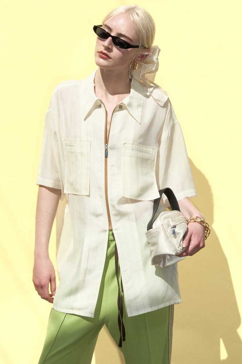 【メゾンスペシャル/MAISON SPECIAL】のStriped Zip Shirt/ストライプジップシャツ 人気、トレンドファッション・服の通販 founy(ファニー) ファッション Fashion レディースファッション Fashion for Women トップス・カットソー Cut & Sew Tops シャツ・ブラウス・オフィスカジュアル Elegant Blouses & Button-Ups キュプラ Cupro, Eco Fabric ショート Short, Short Length シルク Silk, 100% Silk ストライプ Stripe, Striped Pattern スリーブ Sleeve, Long Sleeve / Short Sleeve リラックス Relax, Relaxed Fit 夏 Summer エレガント 上品 Elegant other-7|ID: prp329100004882411 ipo3291000000036443379