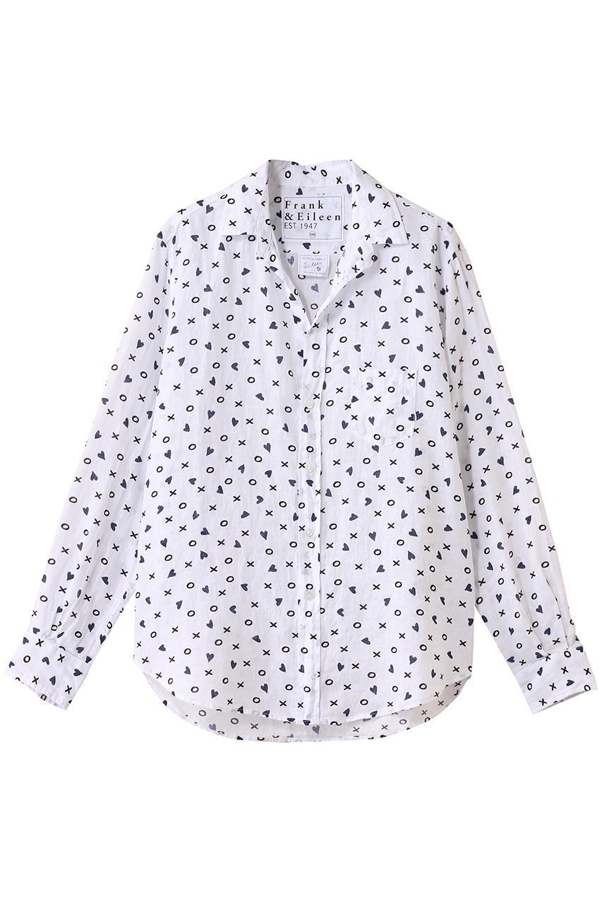 【フランク&アイリーン/Frank&Eileen】のEILEEN イタリアンリネン XOプリントシャツ インテリア・キッズ・メンズ・レディースファッション・服の通販 founy(ファニー) ファッション Fashion レディースファッション Fashion for Women トップス・カットソー Cut & Sew Tops シャツ・ブラウス・オフィスカジュアル Elegant Blouses & Button-Ups スリーブ Sleeve, Long Sleeve / Short Sleeve バランス Balance, Style Balance プリント Print, Printed Pattern リネン Linen, Linen Fabric ロング Long, Long-Length 軽量 Lightweight, Ultra Light ホワイト|ID: prp329100004882427 ipo3291000000036443556