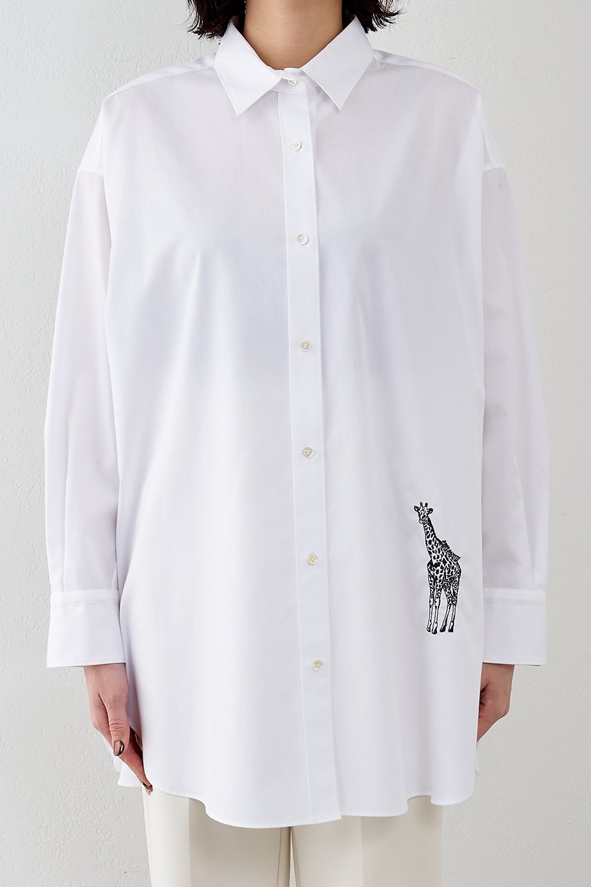 【ウィムガゼット/Whim Gazette】のアニマル刺繍シャツ 人気、トレンドファッション・服の通販 founy(ファニー) ファッション Fashion レディースファッション Fashion for Women トップス・カットソー Cut & Sew Tops シャツ・ブラウス・オフィスカジュアル Elegant Blouses & Button-Ups アニマル Animal Print インナー Innerwear ストライプ Stripe, Striped Pattern スリーブ Sleeve, Long Sleeve / Short Sleeve ロング Long, Long-Length エレガント 上品 Elegant 再入荷 Restock / Back in Stock other-6|ID: prp329100004882435 ipo3291000000036443653