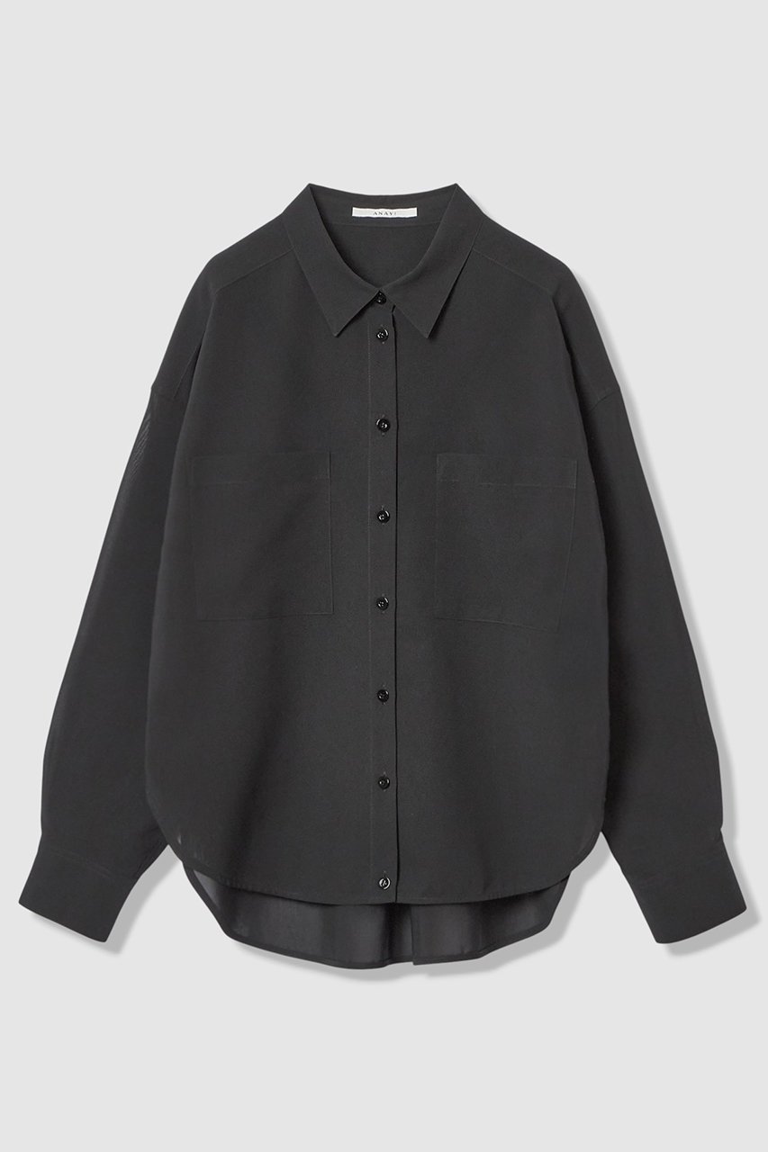 【アナイ/ANAYI】のボイルストレッチ2WAYシャツ インテリア・キッズ・メンズ・レディースファッション・服の通販 founy(ファニー) 　ファッション　Fashion　レディースファッション　Fashion for Women　トップス・カットソー　Cut & Sew Tops　シャツ・ブラウス・オフィスカジュアル　Elegant Blouses & Button-Ups　カシュクール　Wrap Design　ストレッチ　Stretch, Stretchy Fabric　スリーブ　Sleeve, Long Sleeve / Short Sleeve　ポケット　Pocket, Pocket Detail　ロング　Long, Long-Length　新作・新入荷　New Arrivals / New In　春　Spring　ブラック|ID: prp329100004882438 ipo3291000000036443684