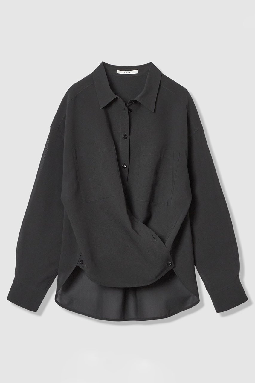 【アナイ/ANAYI】のボイルストレッチ2WAYシャツ 人気、トレンドファッション・服の通販 founy(ファニー) 　ファッション　Fashion　レディースファッション　Fashion for Women　トップス・カットソー　Cut & Sew Tops　シャツ・ブラウス・オフィスカジュアル　Elegant Blouses & Button-Ups　カシュクール　Wrap Design　ストレッチ　Stretch, Stretchy Fabric　スリーブ　Sleeve, Long Sleeve / Short Sleeve　ポケット　Pocket, Pocket Detail　ロング　Long, Long-Length　新作・新入荷　New Arrivals / New In　春　Spring　other-3|ID: prp329100004882438 ipo3291000000036443688