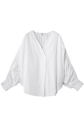 【プルミエ アロンディスモン/1er Arrondissement】 ギャザーブラウス人気、トレンドファッション・服の通販 founy(ファニー) ファッション Fashion レディースファッション Fashion for Women トップス・カットソー Cut & Sew Tops シャツ・ブラウス・オフィスカジュアル Elegant Blouses & Button-Ups ギャザー Gathered, Ruffled スキッパー Skipper, Open Collar スリーブ Sleeve, Long Sleeve / Short Sleeve ロング Long, Long-Length エレガント 上品 Elegant 再入荷 Restock / Back in Stock |ID:prp329100004882439