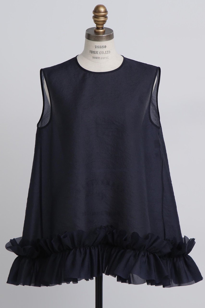 【ヒューエルミュージアム/hueLe Museum】の【hLM】シルキーオーガンジーブラウス 人気、トレンドファッション・服の通販 founy(ファニー) 　ファッション　Fashion　レディースファッション　Fashion for Women　トップス・カットソー　Cut & Sew Tops　キャミソール&ノースリーブ　Camisoles & Sleeveless Tops　シャツ・ブラウス・オフィスカジュアル　Elegant Blouses & Button-Ups　オーガンジー　Organza Fabric　ギャザー　Gathered, Ruffled　シアー　Sheer, See-Through　シルク　Silk, 100% Silk　シンプル　Simple, Minimal　ノースリーブ　Sleeveless, No-Sleeve　エレガント 上品　Elegant　軽量　Lightweight, Ultra Light　other-2|ID: prp329100004882455 ipo3291000000036443913