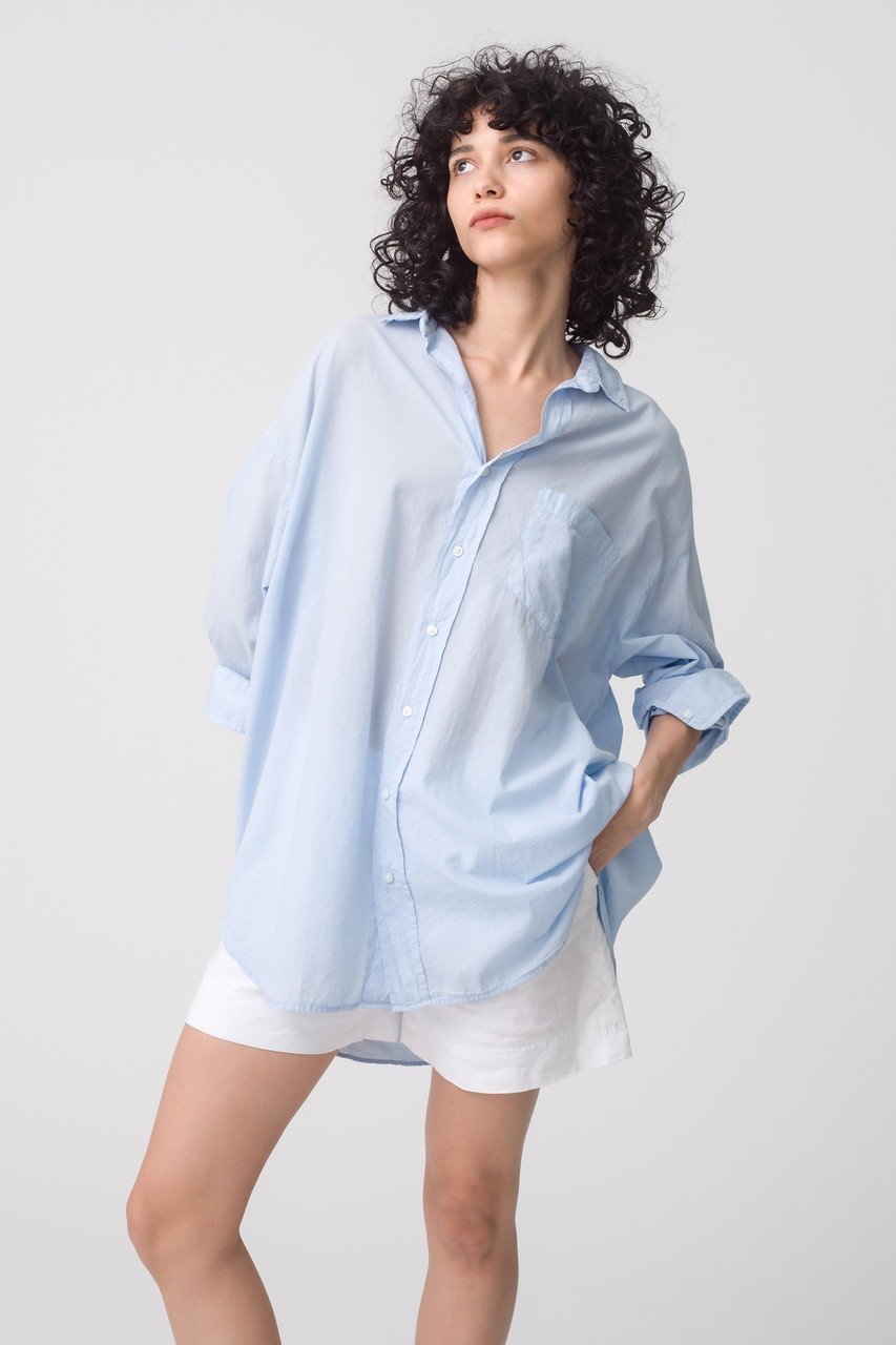 【フランク&アイリーン/Frank&Eileen】のMACKENZIE ORGANIC VOILE フレンチブルービッグシャツ 人気、トレンドファッション・服の通販 founy(ファニー) 　ファッション　Fashion　レディースファッション　Fashion for Women　トップス・カットソー　Cut & Sew Tops　シャツ・ブラウス・オフィスカジュアル　Elegant Blouses & Button-Ups　スリーブ　Sleeve, Long Sleeve / Short Sleeve　トレンド　Trend, Trending Now　ロング　Long, Long-Length　ワイド　Wide, Wide Fit　定番　Standard, Basic Item　羽織　Haori, Light Jacket　other-6|ID: prp329100004882468 ipo3291000000036444046