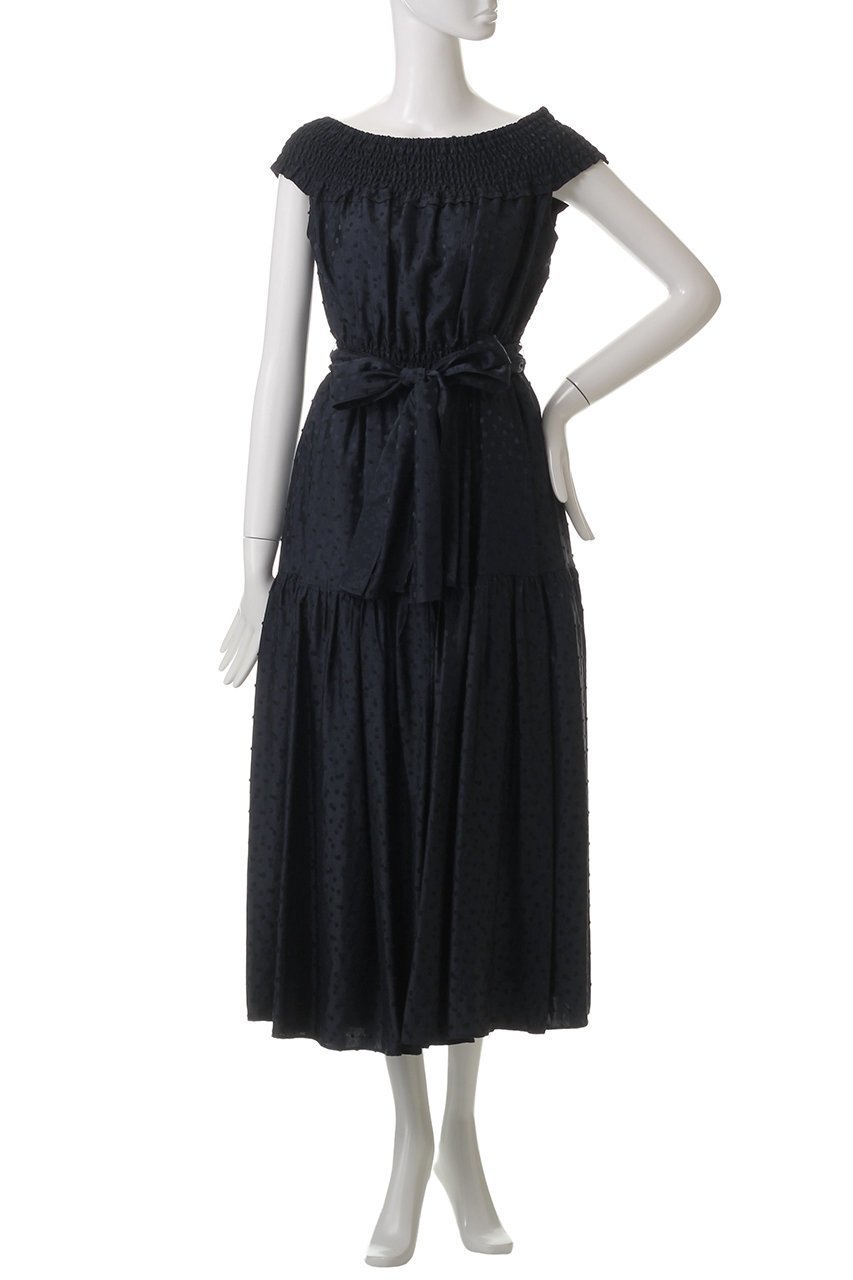 【コルコバード/CORCOVADO】のドット柄リトルネイビードレス 人気、トレンドファッション・服の通販 founy(ファニー) 　ファッション　Fashion　レディースファッション　Fashion for Women　トップス・カットソー　Cut & Sew Tops　シャツ・ブラウス・オフィスカジュアル　Elegant Blouses & Button-Ups　ワンピース　Dresses　フォーマル・パーティードレス・結婚式用ドレス　Elegant & Casual Dresses　おすすめ　Recommended / Our Picks　ショート　Short, Short Length　ジャカード／ジャガード　Jacquard, Woven Pattern　スリーブ　Sleeve, Long Sleeve / Short Sleeve　デコルテ　Décolleté, Neckline　ドット　Polka Dot, Dot Pattern　バランス　Balance, Style Balance　other-2|ID: prp329100004882469 ipo3291000000036444069