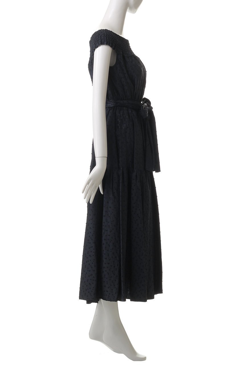 【コルコバード/CORCOVADO】のドット柄リトルネイビードレス 人気、トレンドファッション・服の通販 founy(ファニー) 　ファッション　Fashion　レディースファッション　Fashion for Women　トップス・カットソー　Cut & Sew Tops　シャツ・ブラウス・オフィスカジュアル　Elegant Blouses & Button-Ups　ワンピース　Dresses　フォーマル・パーティードレス・結婚式用ドレス　Elegant & Casual Dresses　おすすめ　Recommended / Our Picks　ショート　Short, Short Length　ジャカード／ジャガード　Jacquard, Woven Pattern　スリーブ　Sleeve, Long Sleeve / Short Sleeve　デコルテ　Décolleté, Neckline　ドット　Polka Dot, Dot Pattern　バランス　Balance, Style Balance　other-3|ID: prp329100004882469 ipo3291000000036444071