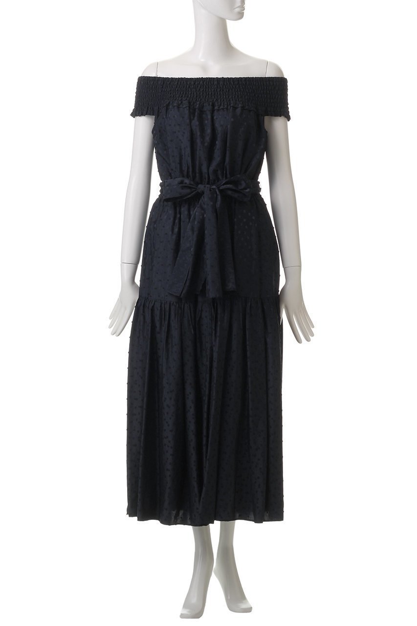 【コルコバード/CORCOVADO】のドット柄リトルネイビードレス 人気、トレンドファッション・服の通販 founy(ファニー) 　ファッション　Fashion　レディースファッション　Fashion for Women　トップス・カットソー　Cut & Sew Tops　シャツ・ブラウス・オフィスカジュアル　Elegant Blouses & Button-Ups　ワンピース　Dresses　フォーマル・パーティードレス・結婚式用ドレス　Elegant & Casual Dresses　おすすめ　Recommended / Our Picks　ショート　Short, Short Length　ジャカード／ジャガード　Jacquard, Woven Pattern　スリーブ　Sleeve, Long Sleeve / Short Sleeve　デコルテ　Décolleté, Neckline　ドット　Polka Dot, Dot Pattern　バランス　Balance, Style Balance　other-6|ID: prp329100004882469 ipo3291000000036444077