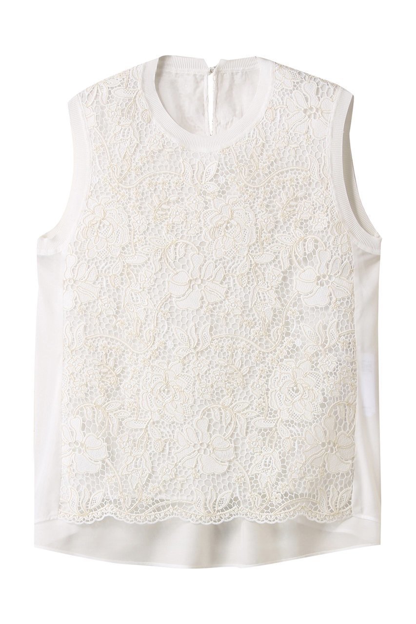 【アナイ/ANAYI】のケミカルレースフレアブラウス 人気、トレンドファッション・服の通販 founy(ファニー) ファッション Fashion レディースファッション Fashion for Women トップス・カットソー Cut & Sew Tops キャミソール&ノースリーブ Camisoles & Sleeveless Tops シャツ・ブラウス・オフィスカジュアル Elegant Blouses & Button-Ups エレガント 上品 Elegant ギャザー Gathered, Ruffled ノースリーブ Sleeveless, No-Sleeve フェミニン Feminine, Girly フラワー Flower, Floral フレア Flare, Flared レース Lace, Lace Fabric other-1|ID: prp329100004882473 ipo3291000000036444097