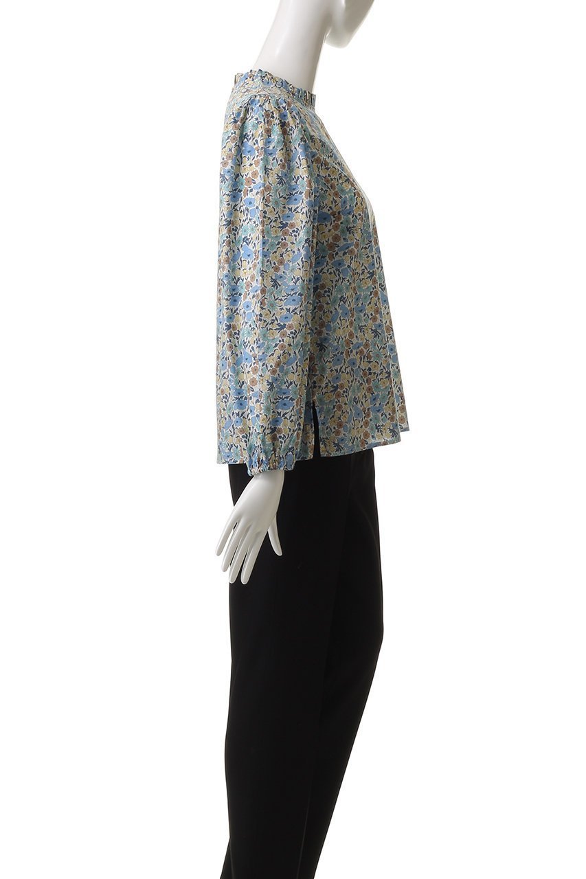 【アミカ/AMICA】のエターナルフラワーブラウス 人気、トレンドファッション・服の通販 founy(ファニー) 　ファッション　Fashion　レディースファッション　Fashion for Women　トップス・カットソー　Cut & Sew Tops　シャツ・ブラウス・オフィスカジュアル　Elegant Blouses & Button-Ups　ギャザー　Gathered, Ruffled　スリーブ　Sleeve, Long Sleeve / Short Sleeve　デニム　Denim, Jeans Material　プリント　Print, Printed Pattern　ロング　Long, Long-Length　other-3|ID: prp329100004882476 ipo3291000000036444133